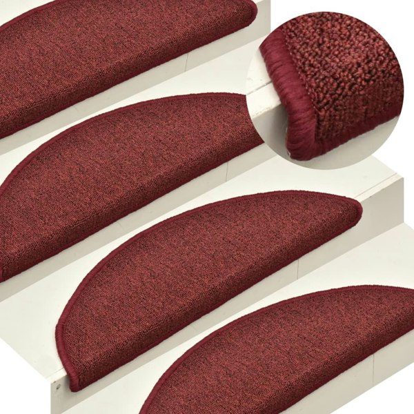 Berkfield Carpet Stair Treads 15 pcs Red 65x24x4 cm