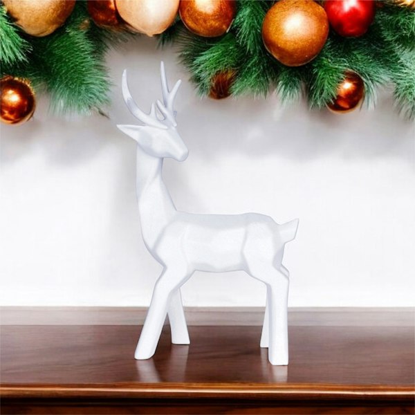 St Helens Polyresin White Glitter Dear