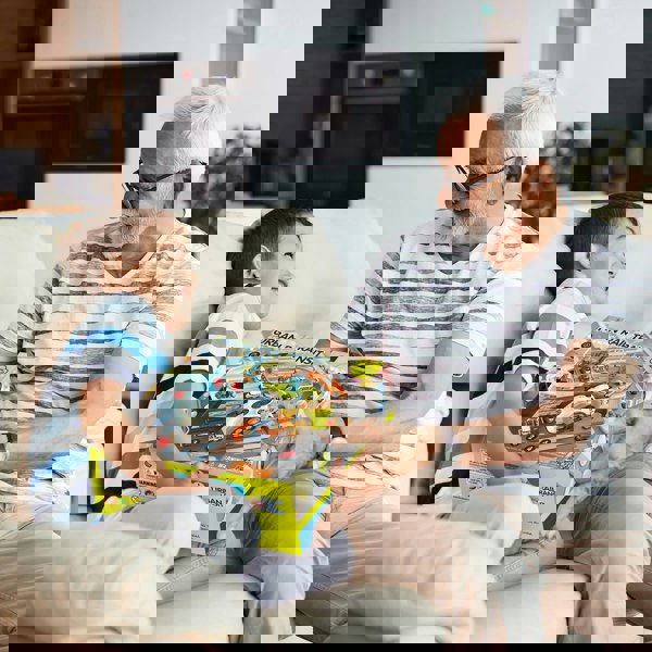 deAO Toys Car Garage Tracks Simulation Steering Wheel Toy Set Vehicle Playsets with Musical Puzzle Car Tracks