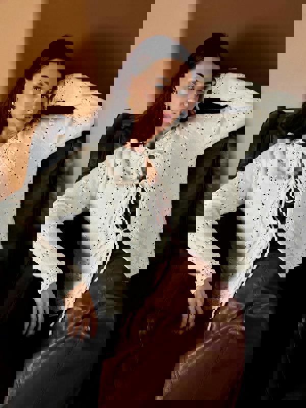 GWD Rachel Cream Crochet Knit Cardigan