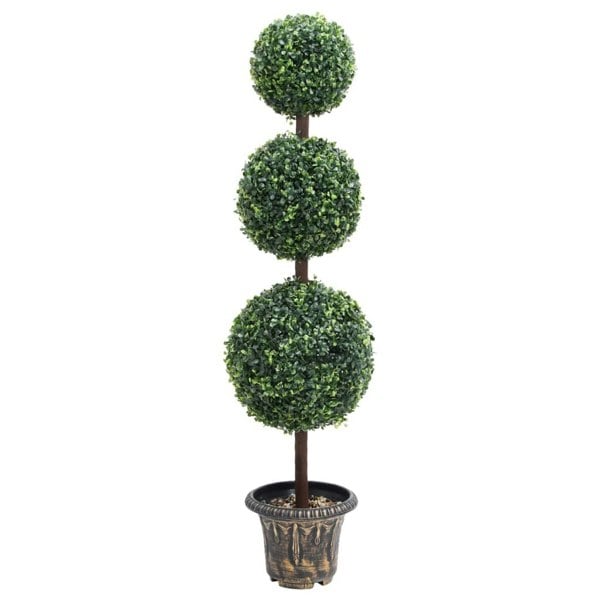 Berkfield Artificial Boxwood Plant with Pot Ball Shaped Green 118 cm