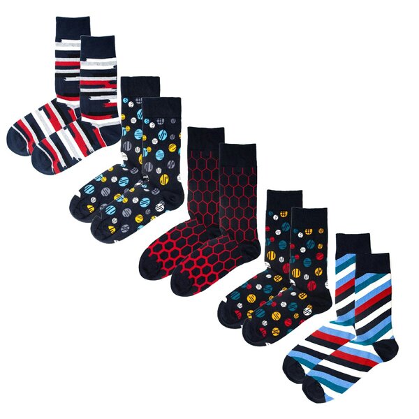 Jemsox The Wild Streak: Luxury Organic Cotton Men’s Socks (5 Pack) | One Size UK 7-11