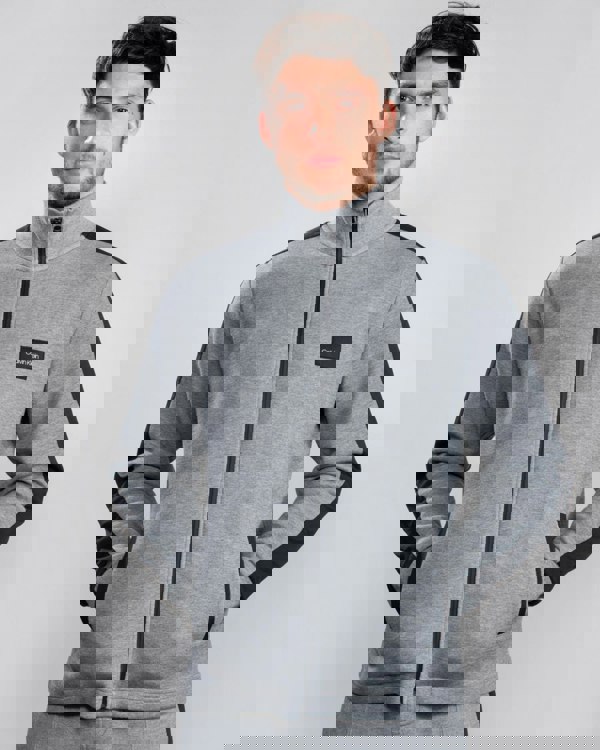 Calvin Klein Full Zip 2 Tone Sweatshirt - Mid Grey/Heather