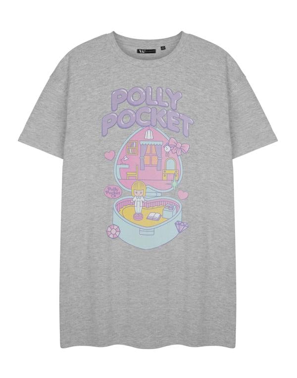 Polly Pocket Womens Grey House Short Sleeve Nightdress