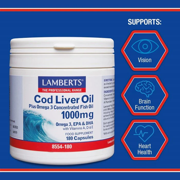 Lamberts Cod Liver Oil 1000mg 180 capsule