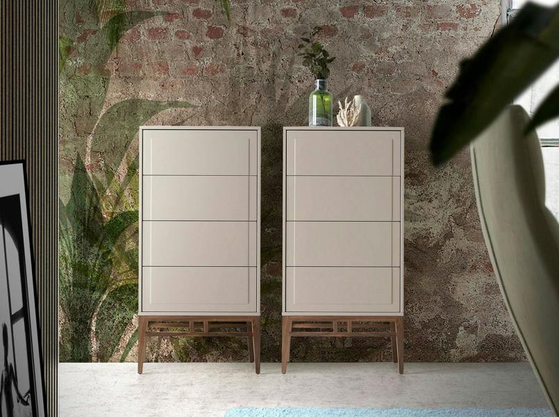 Angel Cerdá Beige and Walnut Wood Chiffonier 7036