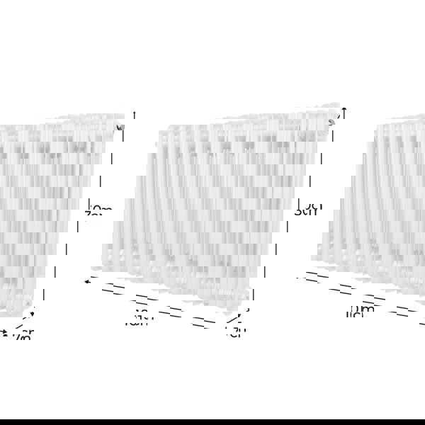 Monstershop Traditional 2 Column Radiator - 300 x 1012mm - White