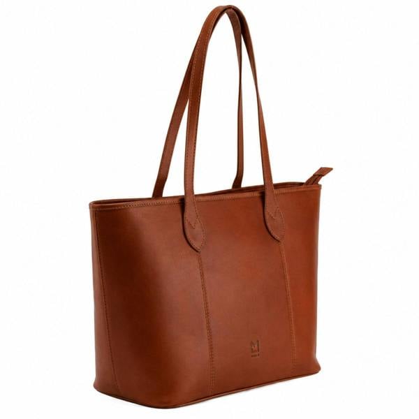 Mala Leather Bloomsbury Tan Leather Shopper Bag – Zip Top Shoulder Tote