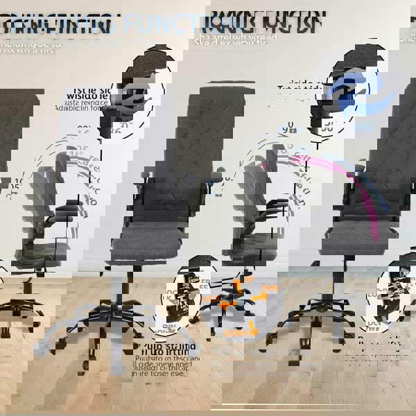 Furniture One Home Office Chair Ergonomic Chair with Flip-Up Armrest