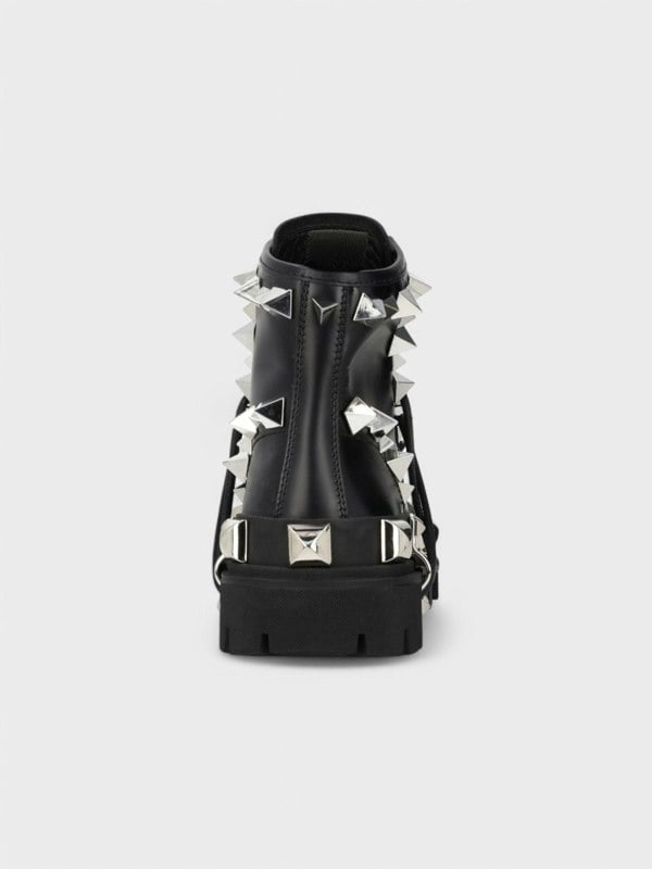 Dolce & Gabbana Studded Combat Boots Lace - Up Black - Supplied FashionDolce & Gabbana
