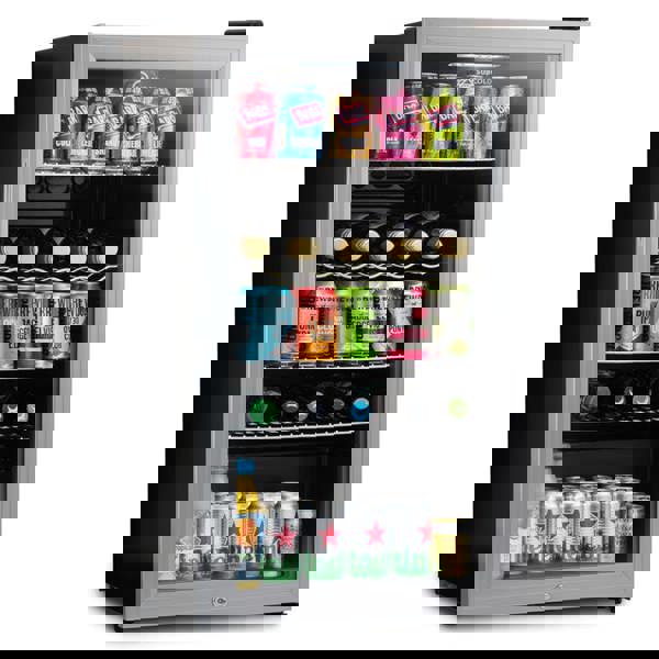 Subcold Super 85 litre glass door beer drinks under counter silver fridge