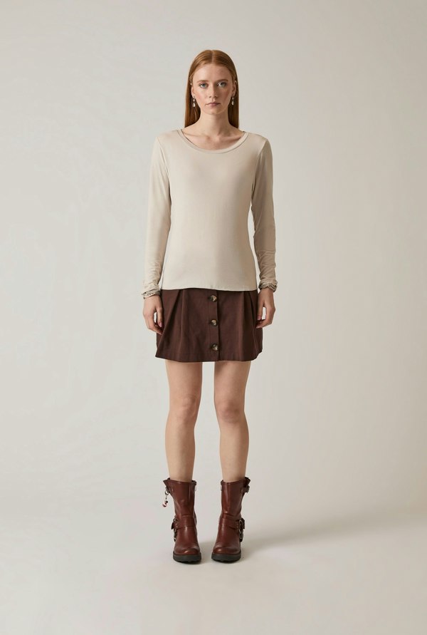 James Lakeland Long Sleeve Beige Top