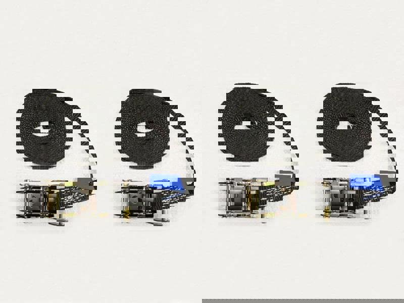 x2 Black 25MM 5M 1.5 Ton Endless Ratchet Straps - 1500KG Metre Tie Down Lashing