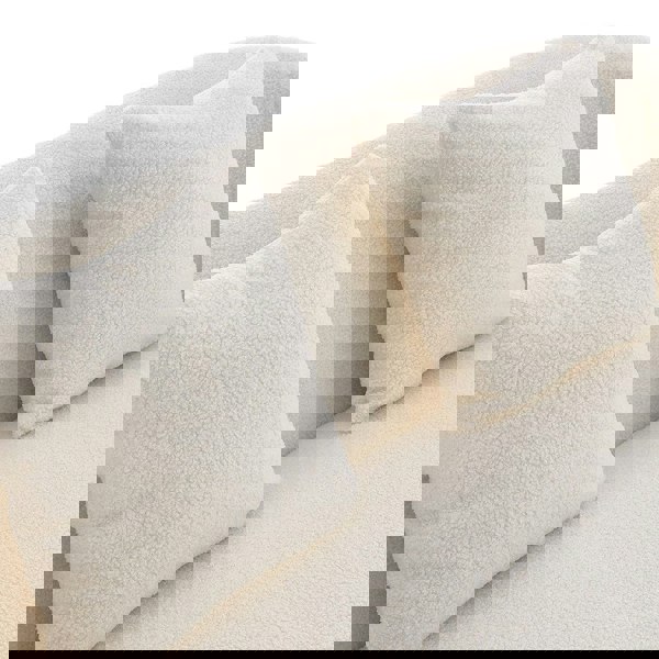 140cm White 2 Seater Sofa Teddy Fabric Loveseat with Metal Legs 2 Seater Sofas Living and Home 