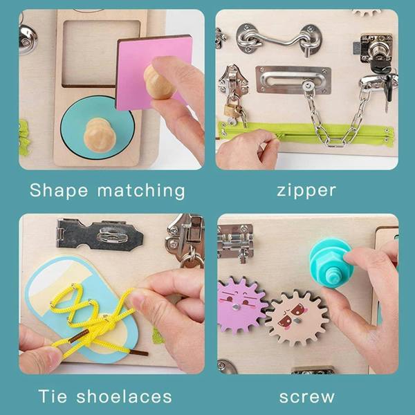Dyzi Busy Board Montessori Motor Skill Activity Early Learning Sensory Toys