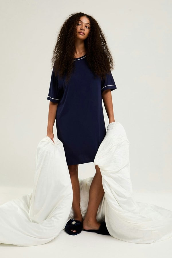 Bamboo Classic Tee Dress in Midnight - Wholesale - Nightgowns