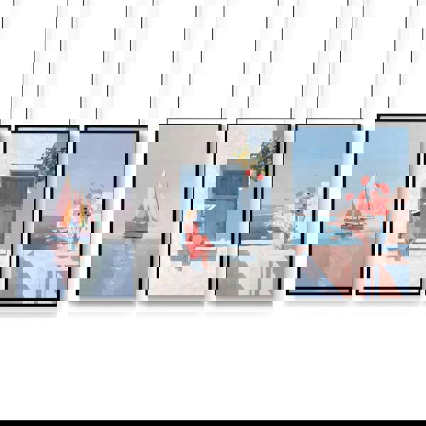 Colorful Living Room Walls | Set of 3 Italian Lifestyle Wall art Prints