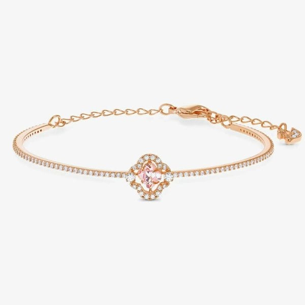 Swarovski Sparkling Dance Rose Gold Tone Pink and White Crystal Bangle 5516476 M