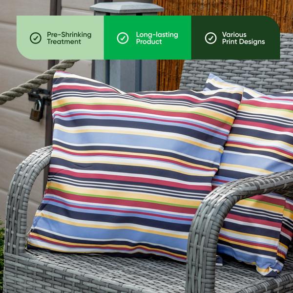 Gardenwize Pair of Outdoor Scatter Cushions – Striped Design