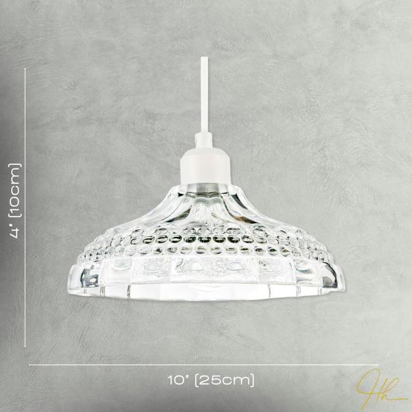 Modern Clear Textured Glass Dome Pendant Light Shade with Bubble Decor Image 7