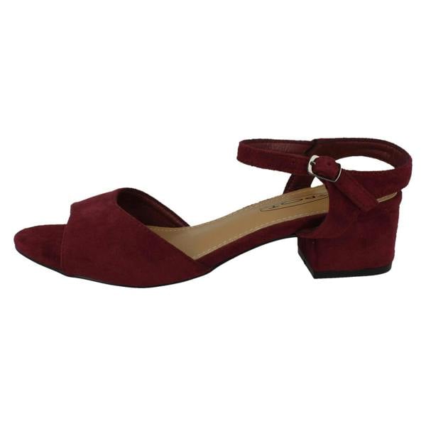 Spot On Ladies Spot On 5cm Block Heel Open Toe Heels F12060