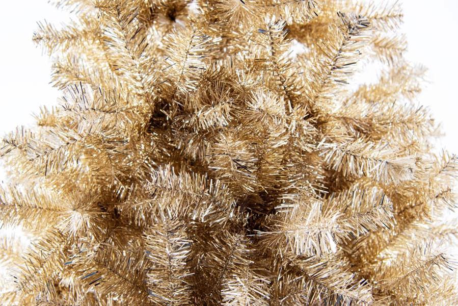 4ft to 7ft Champagne Gold Artificial Christmas Tree with Hinged Branches and Foldable Stand image 7