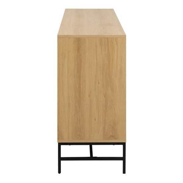 Furniture To Go Albany Wide Chest of 6 Drawers in Oak/Black Legs