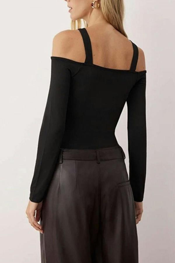 WOVCOR Knit Bodysuit with Accessory Detail