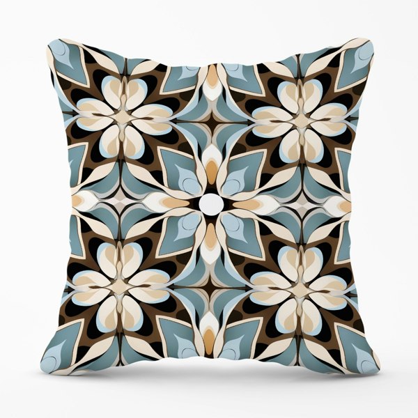 Warren Reed Beige And Brown Abstract Pattern Cushions