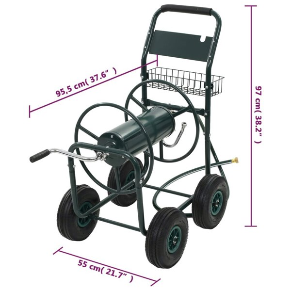 Berkfield Garden Hose Trolley with 1/2" Hose Connector 75 m Steel