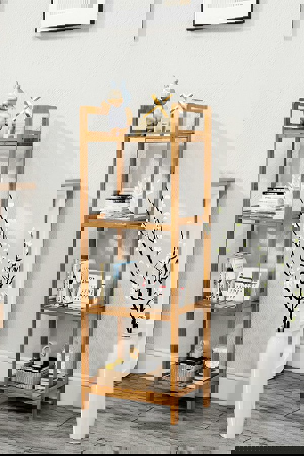 Living and Home 4 Tier Wood Audriel Bookcase