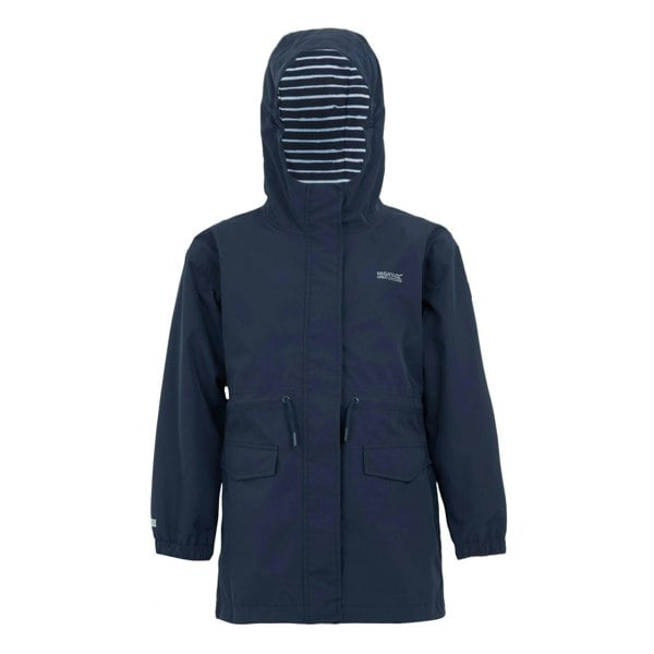 Regatta Kids Ballina Stripe Waterproof Jacket - Navy/White