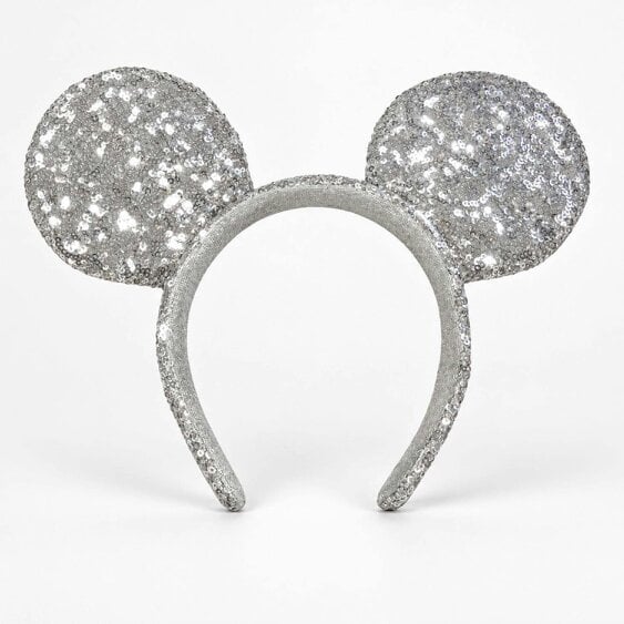 Onomato! Women's Disney Mickey Mouse Silver Sequin Ears Headband
