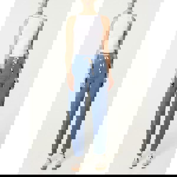 Blue Vanilla Elasticated Waistband Front Tie Stretch Trousers