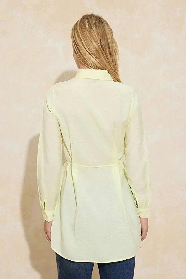 WOVCOR Soft Fabric Woven Shirt with Belt Detail