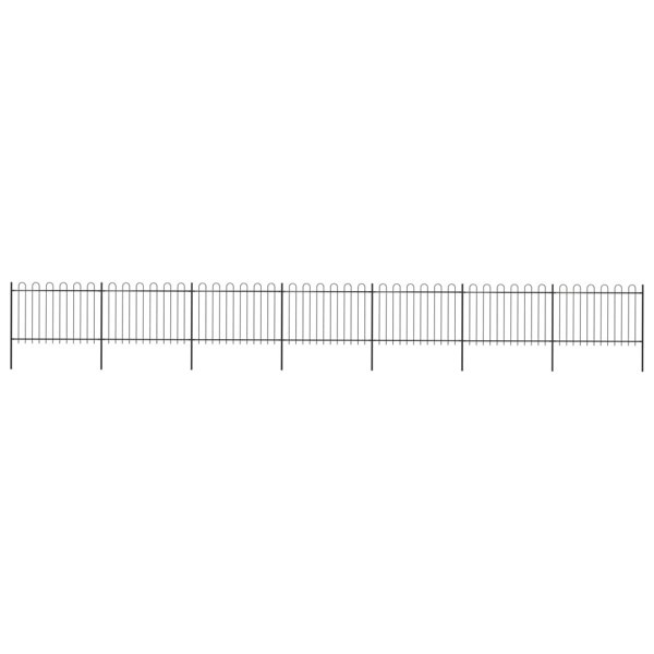 Berkfield Garden Fence with Hoop Top Steel 11.9x1.2 m Black