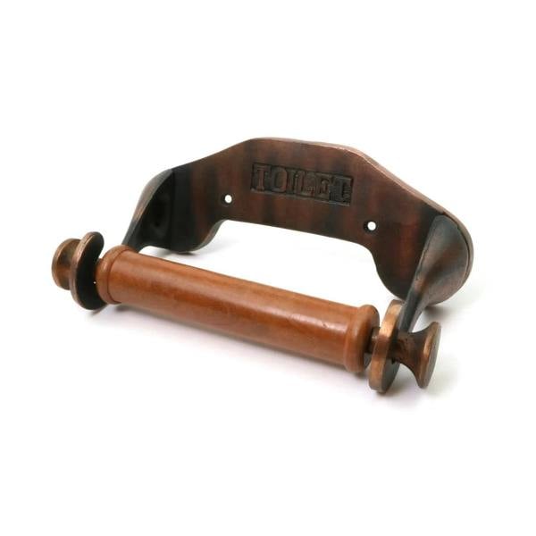 Victorian Style Toilet Roll Holder Antique Cast Iron (Copper Effect)