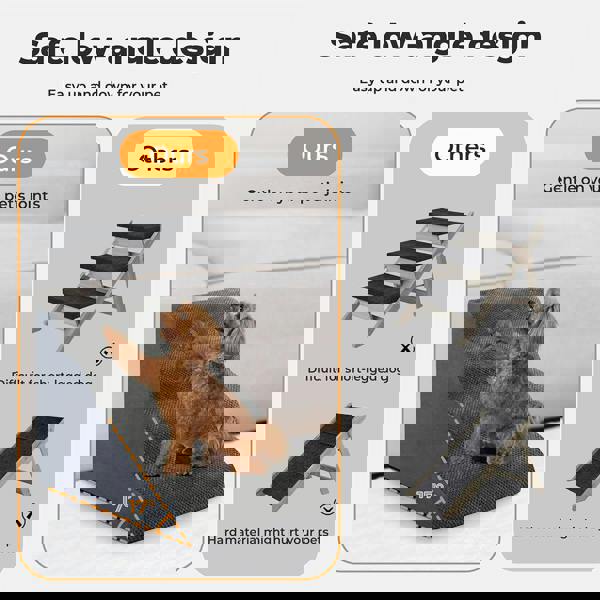 Skylos Dog Ramp Pet Stairs for Bed Sofa Small Senior Injured Dog 4 Step Washable