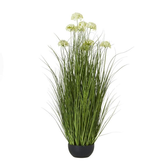 Wyld Haus Artificial Flowers 70cm White Allium Plant (no pot included)