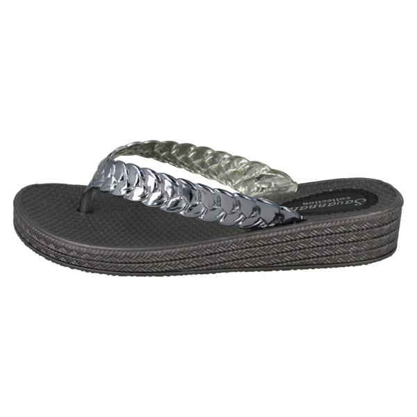 Savannah Ladies Savannah Mid Wedge Toe Post Flip Flops