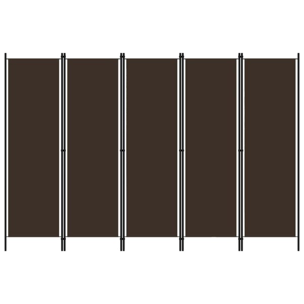 Berkfield 5-Panel Room Divider Brown 250x180 cm