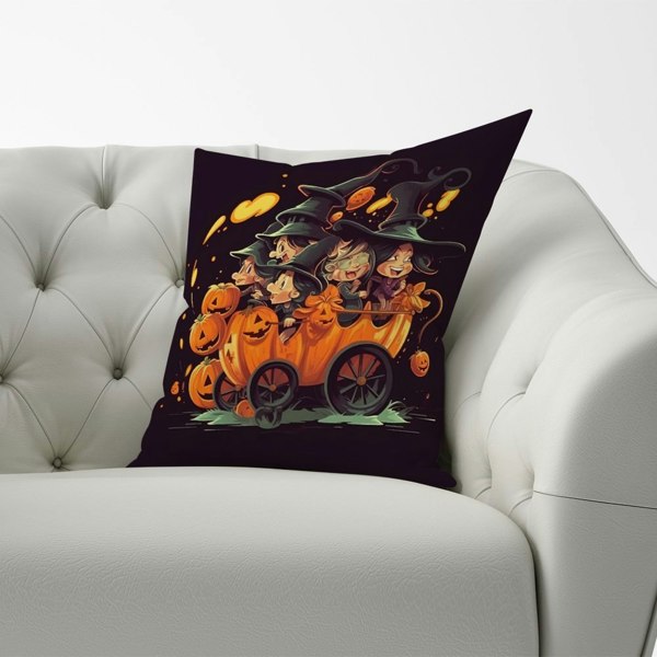 Warren Reed A Magical Pumpkin Carriage Cushions