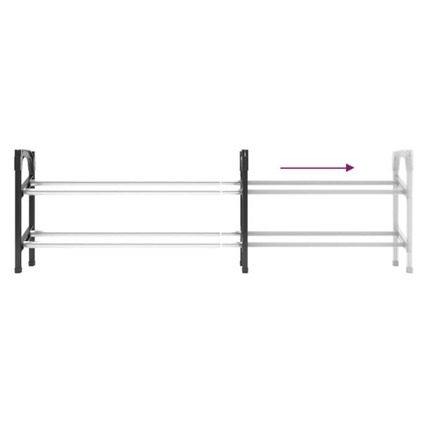 Berkfield Extendable Shoe Rack with 2 Shelves 119x24x37 cm