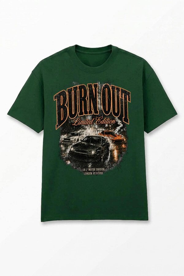 London Attitude Burn Out Limited Edition Oversized Heavyweight Graphic T-Shirt