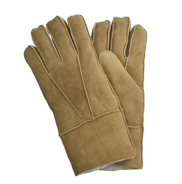 Infinity Leather Unisex Sheepskin Suede Gloves with Roll Up/Down Cuff