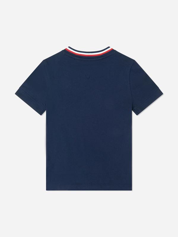 Tommy Hilfiger Boys Tape Detail Pique T-Shirt in Navy