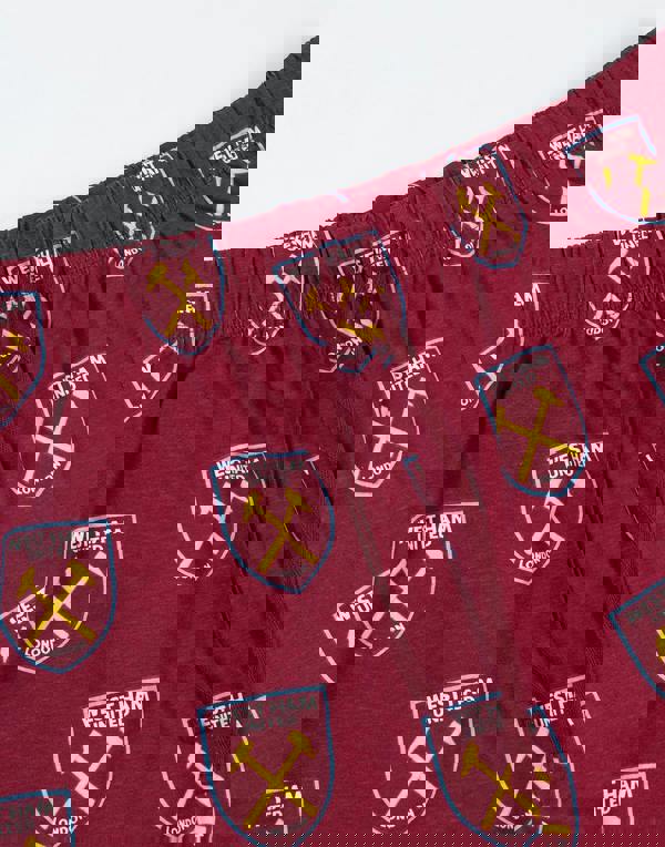 West Ham United Unisex Red Logo Short Sleeve Long Leg Pyjama Set