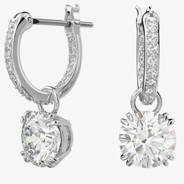Swarovski Ladies Constella Silver Hoop Dropper Earrings 5636717
