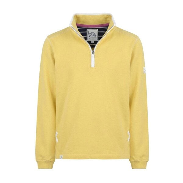 Lazy Jacks LJ3 - Supersoft 1/4 Zip Sweatshirt - Lemon With White Trim