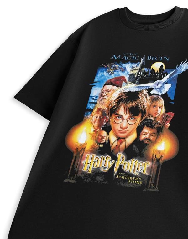 Harry Potter Unisex Black Sorcerers Stone Short Sleeved T-Shirt